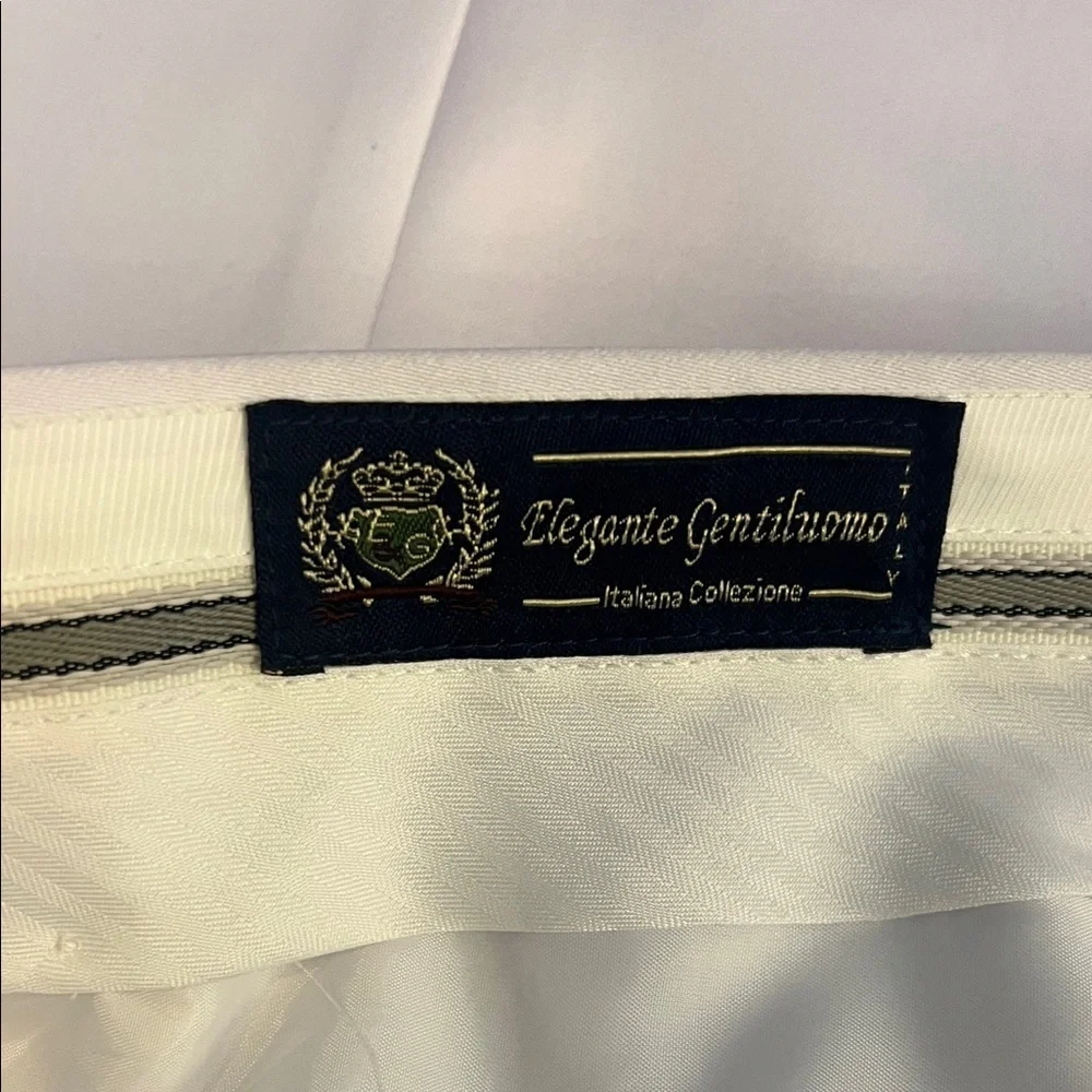 Men’s White Elegante Gentiluomo Italiana Collezione Suit Sz 43R.